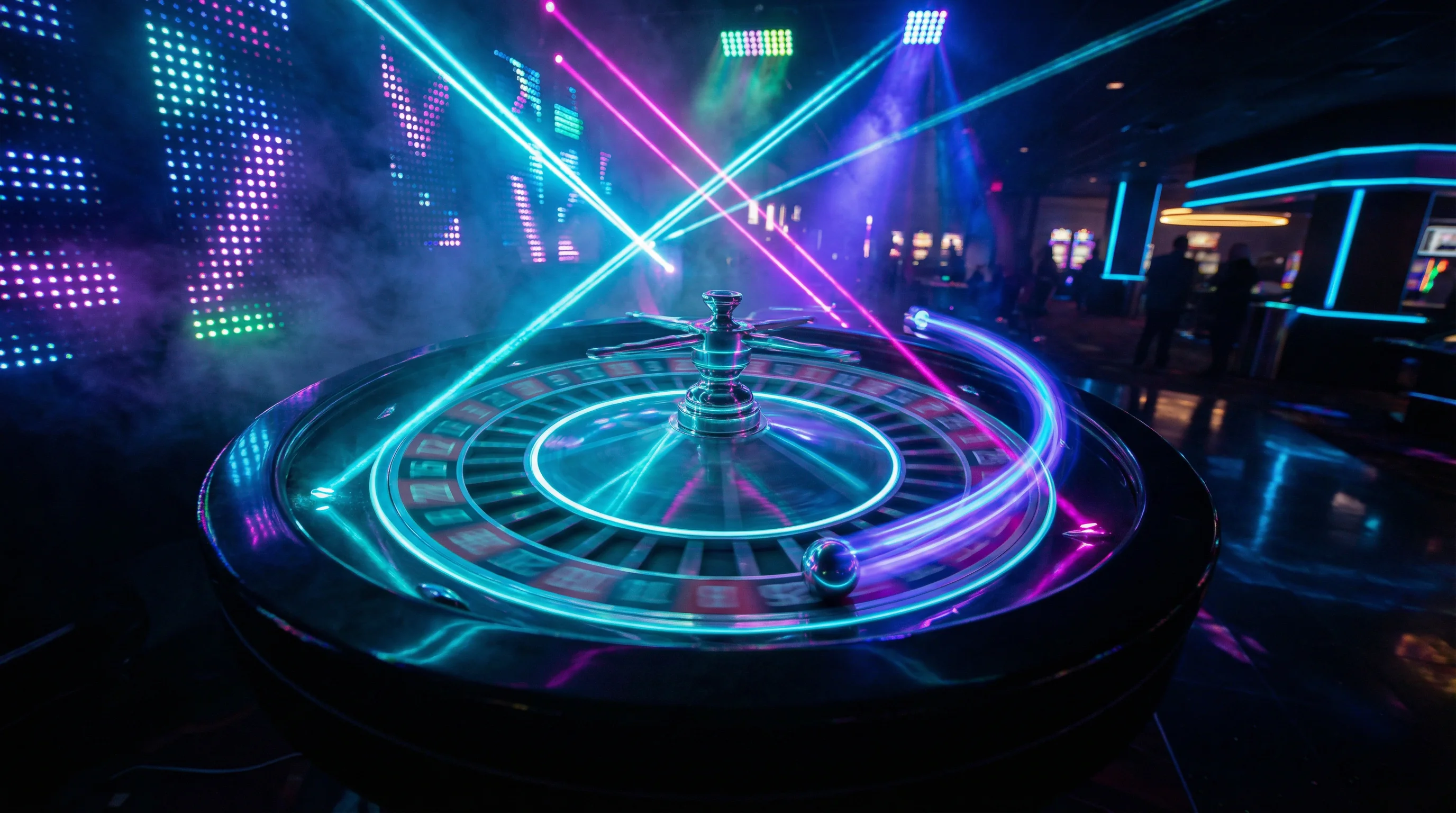 Ruleta con efectos láser en Winpot Puebla