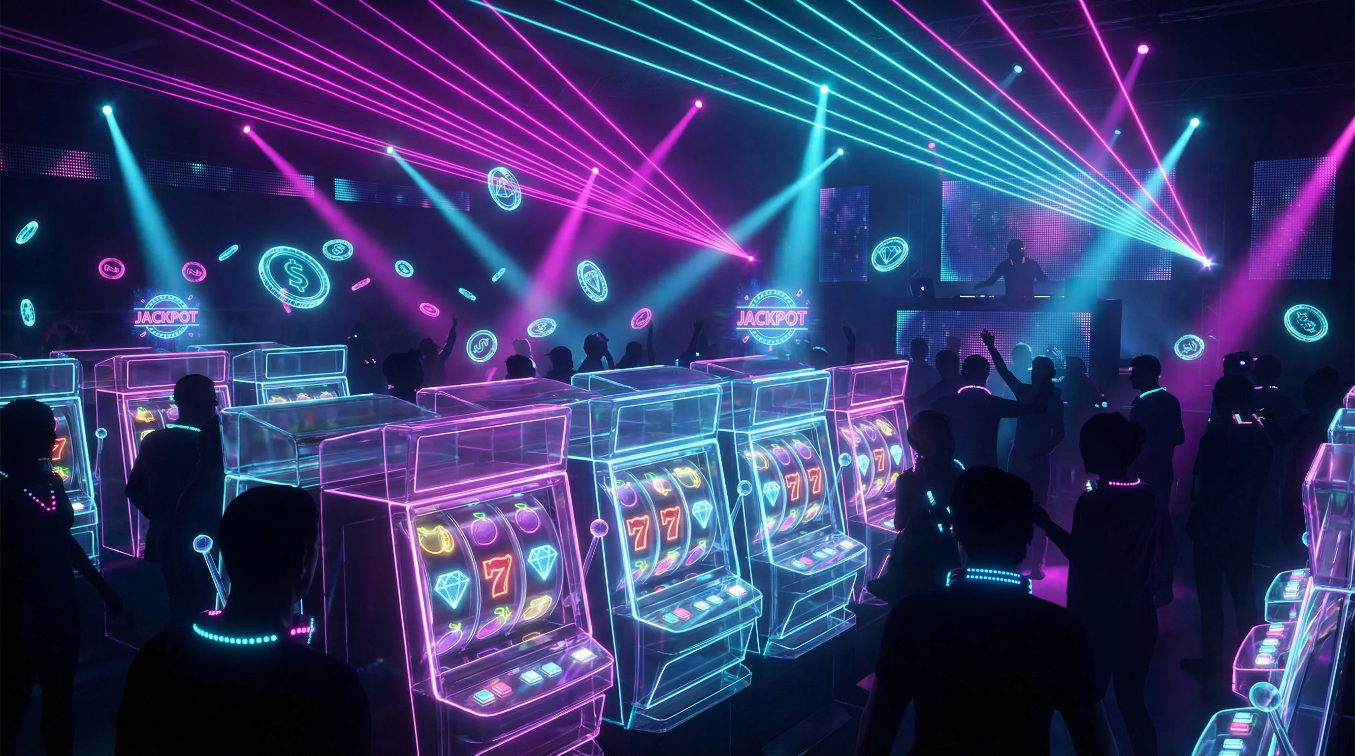 Tragamonedas en línea con luces neón en Winpot Puebla